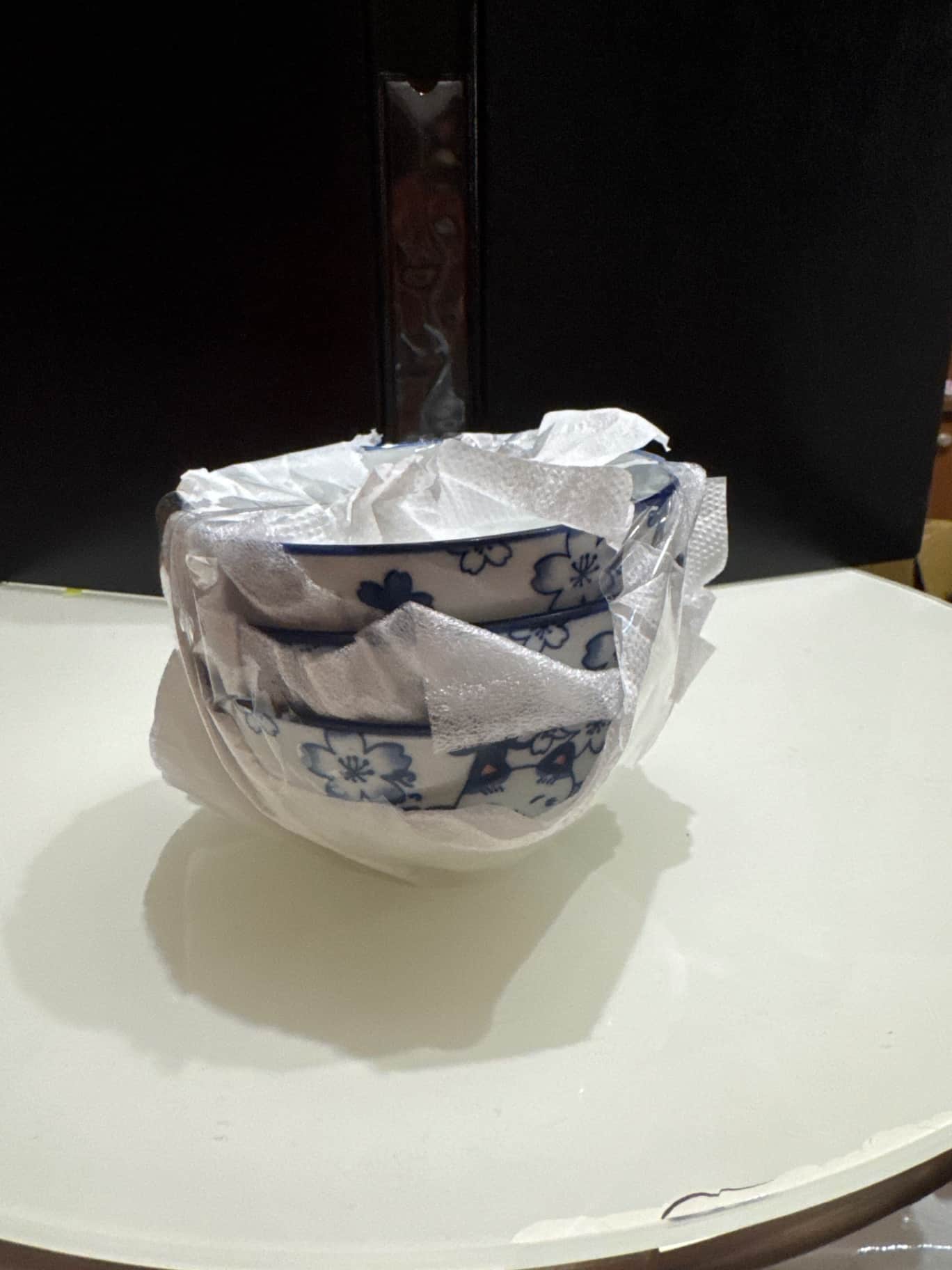 日式櫻花貓咪圖案陶瓷碗 3入組