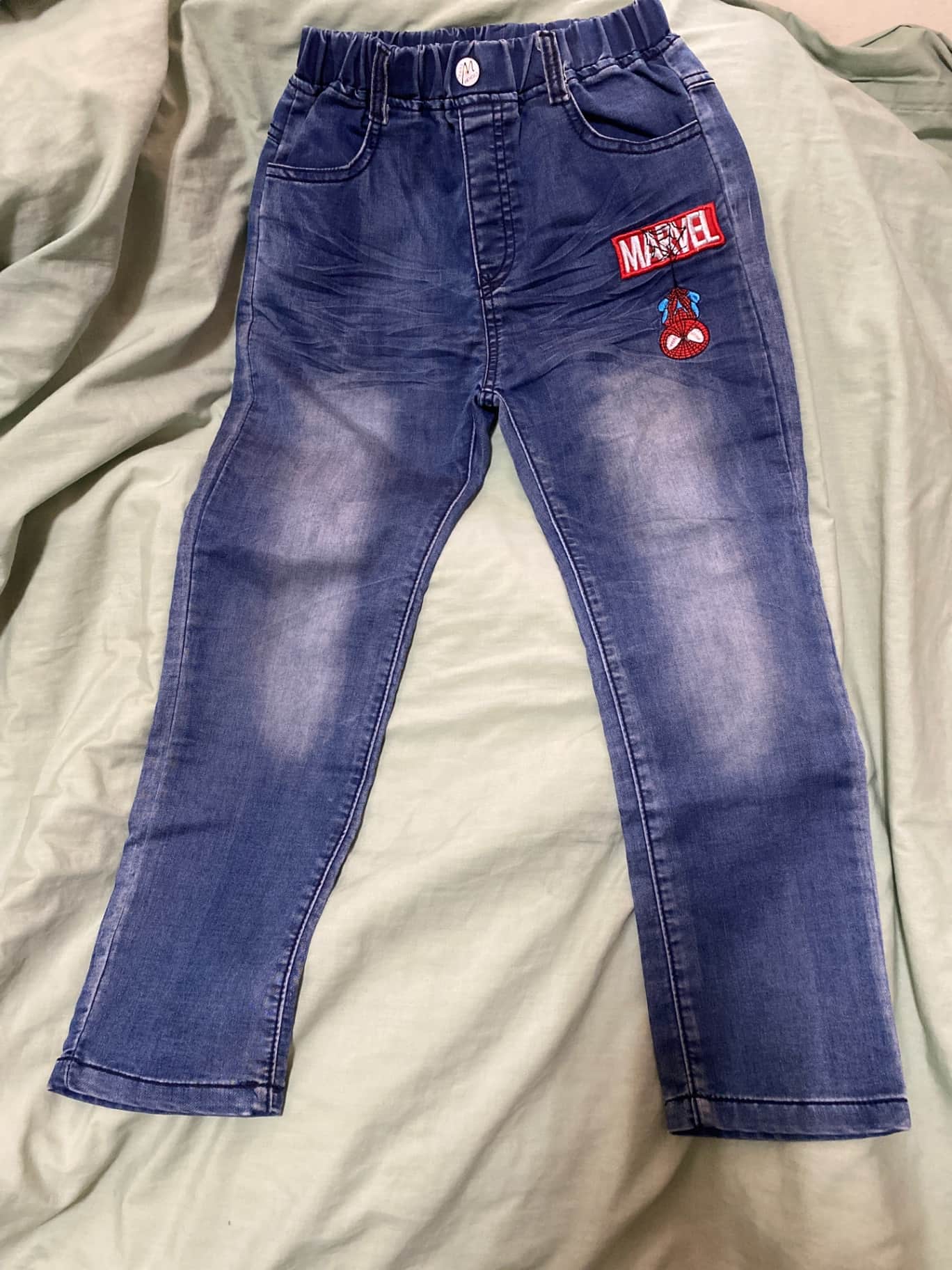 MARVEL 蜘蛛人造型兒童牛仔長褲 15號