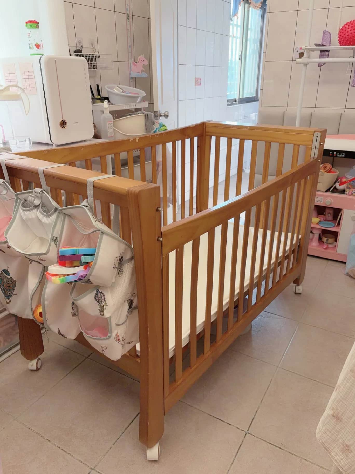 只能自取/二手BH145Child Mind童心70x130實木嬰兒床
