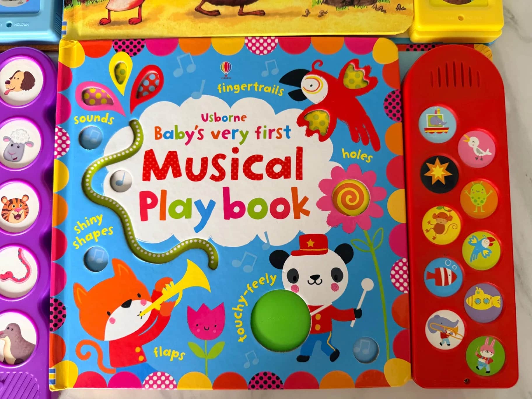 英國硬頁觸摸音效書《Usborne Baby's Very First Musical Playbook》內附電池🔋
