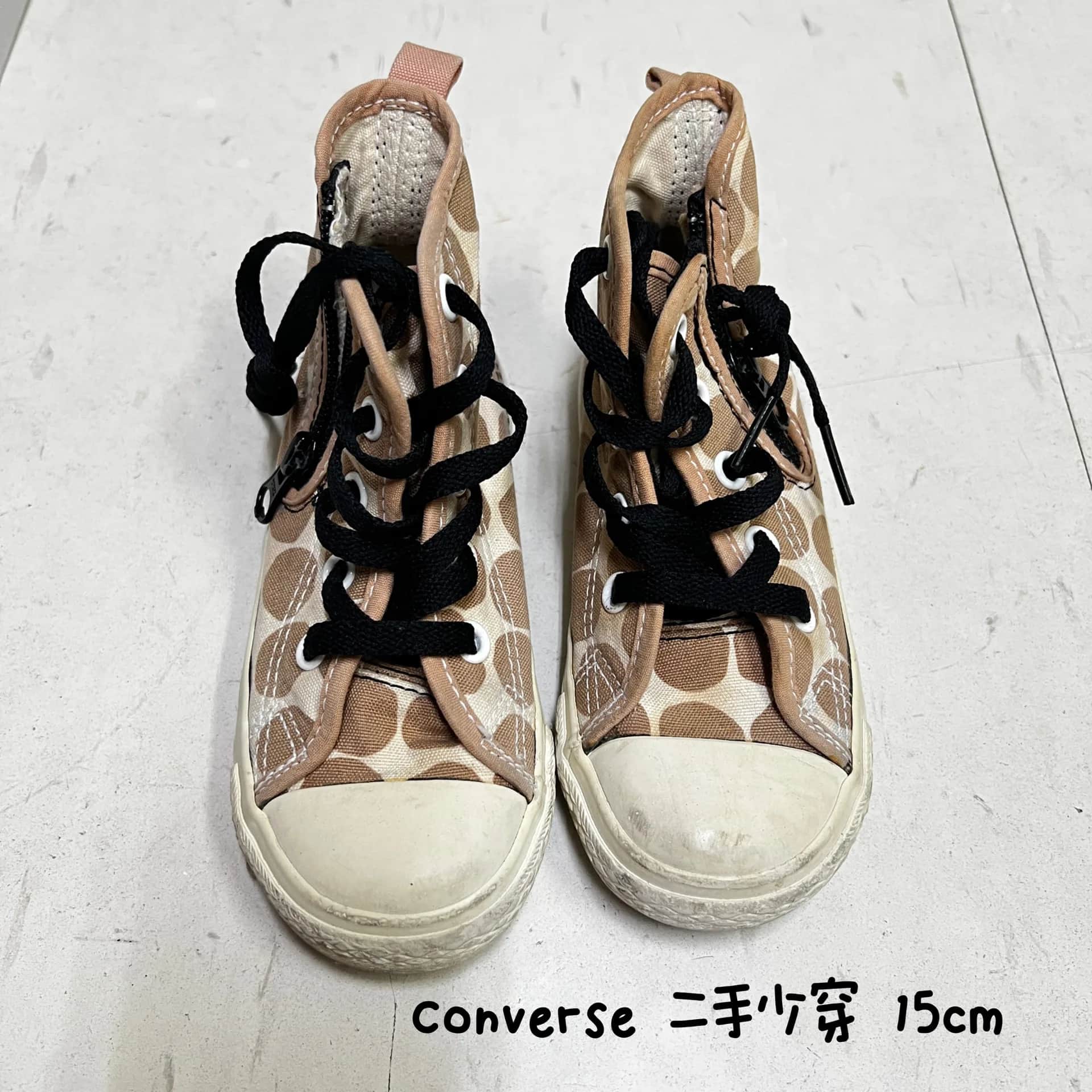 Converse 兒童高筒帆布鞋 圓點款 15cm