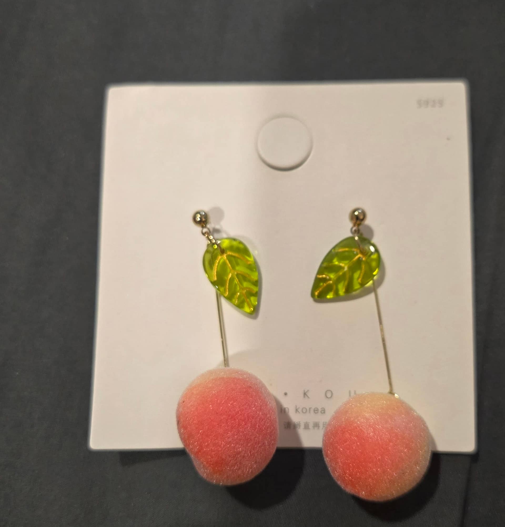 韓系可愛水蜜桃造型耳環 一對