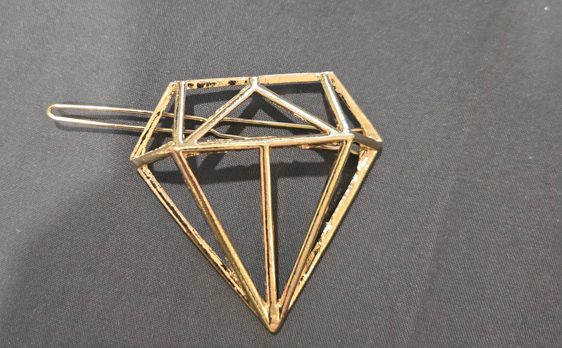 幾何鑽石造型金屬髮夾 單個
