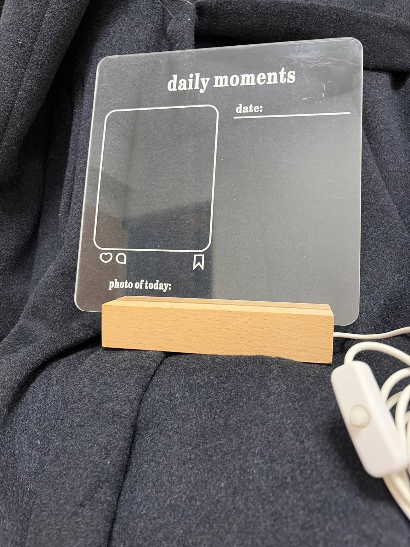Daily Moments 質感生活方型壓克力留言板小夜燈 1組