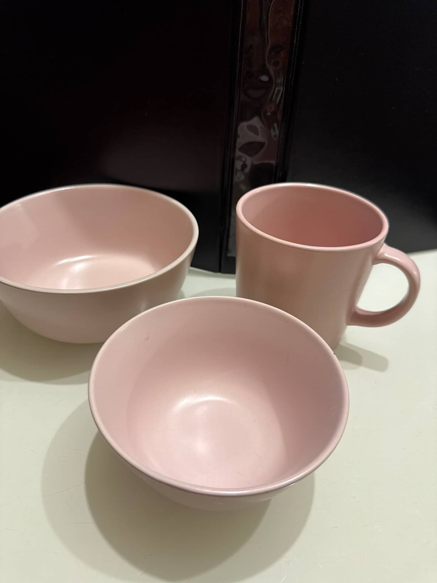 粉色系餐具套組（碗x2、馬克杯x1）