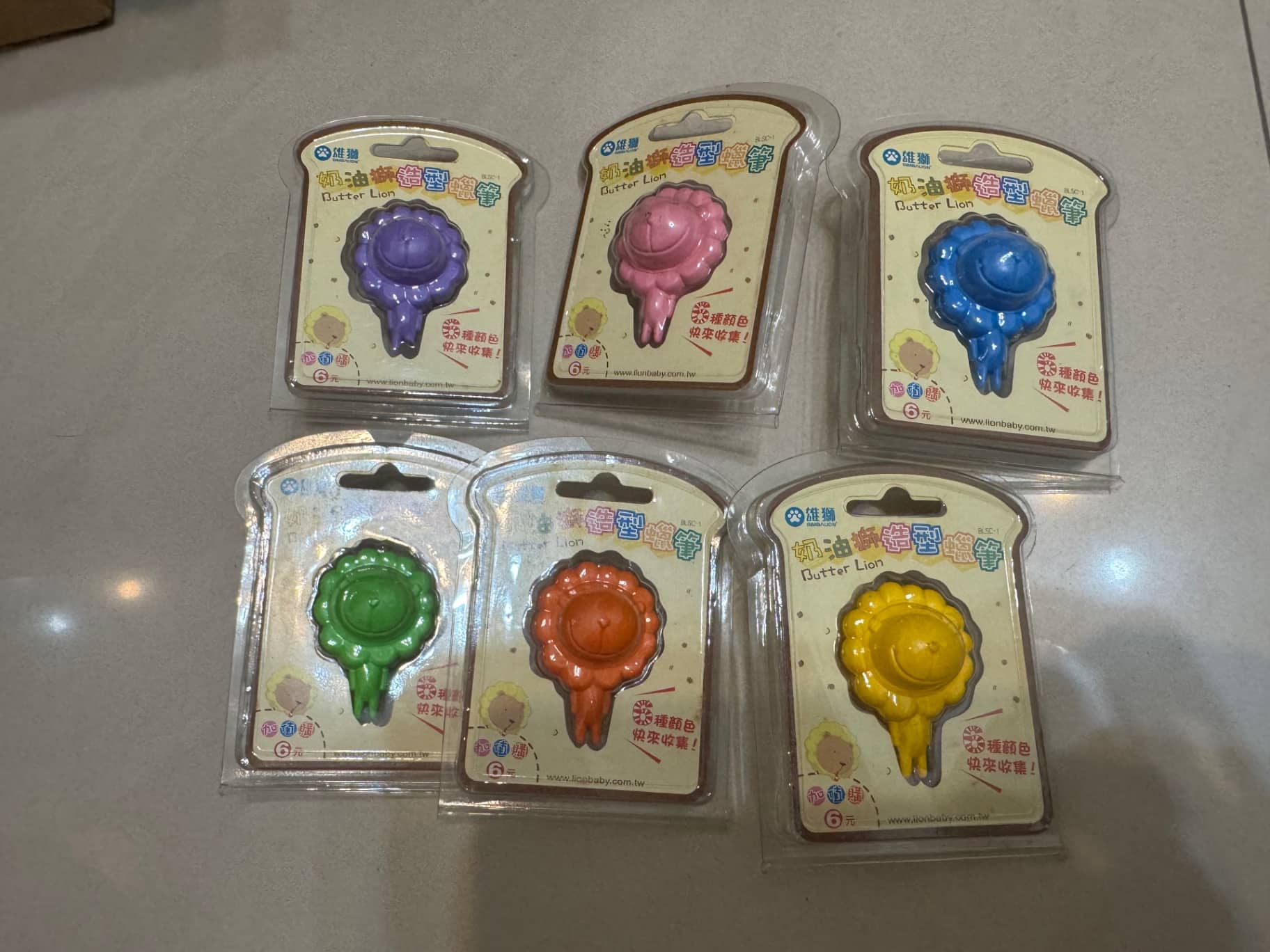 雄獅 Butter Lion 奶油獅造型蠟筆 6入套組