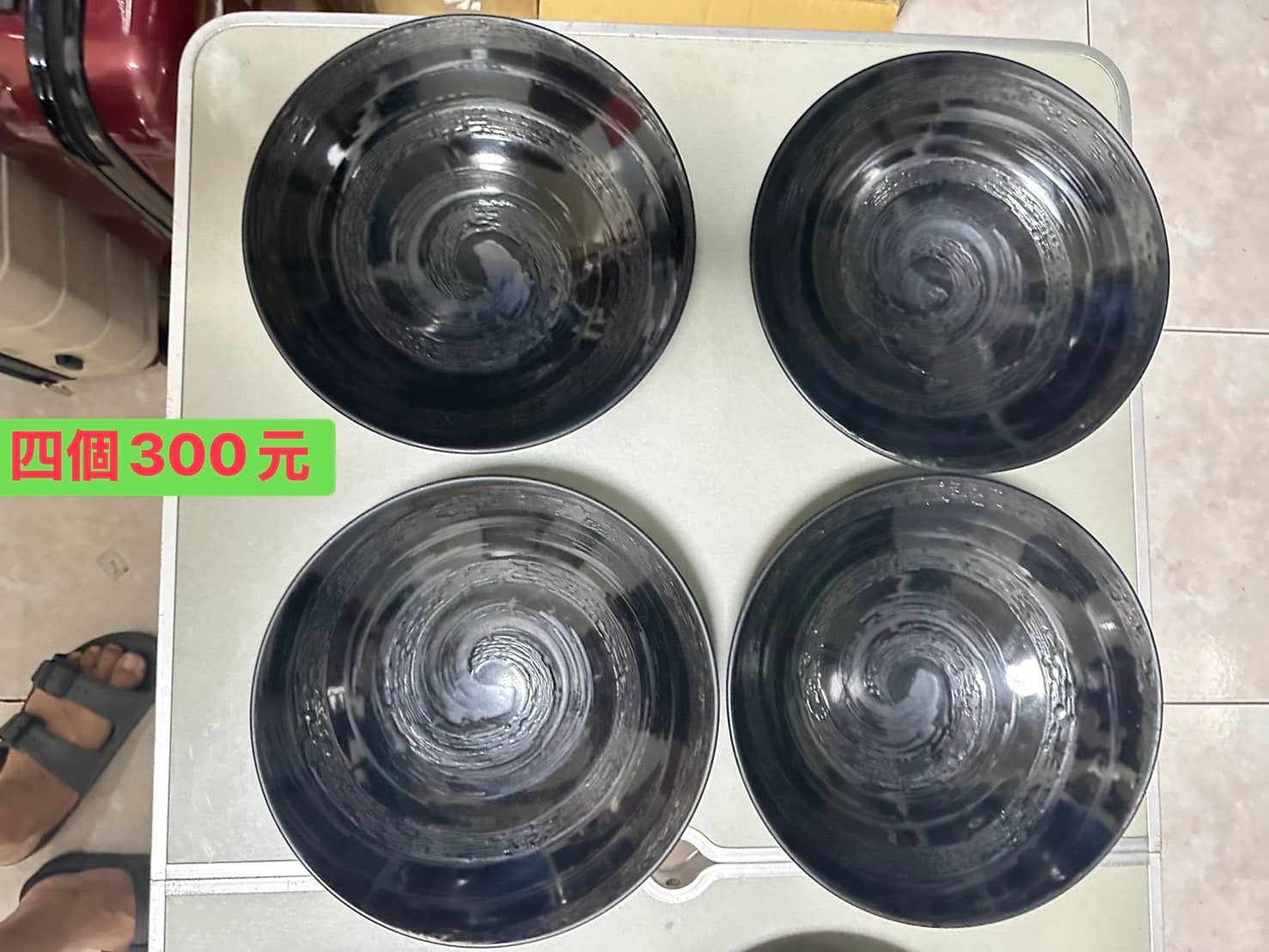 日式仿漆器拉麵碗 4個一組