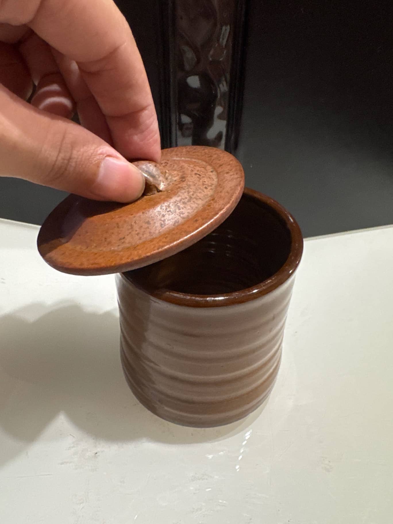 日式復古陶製茶杯附蓋 單件