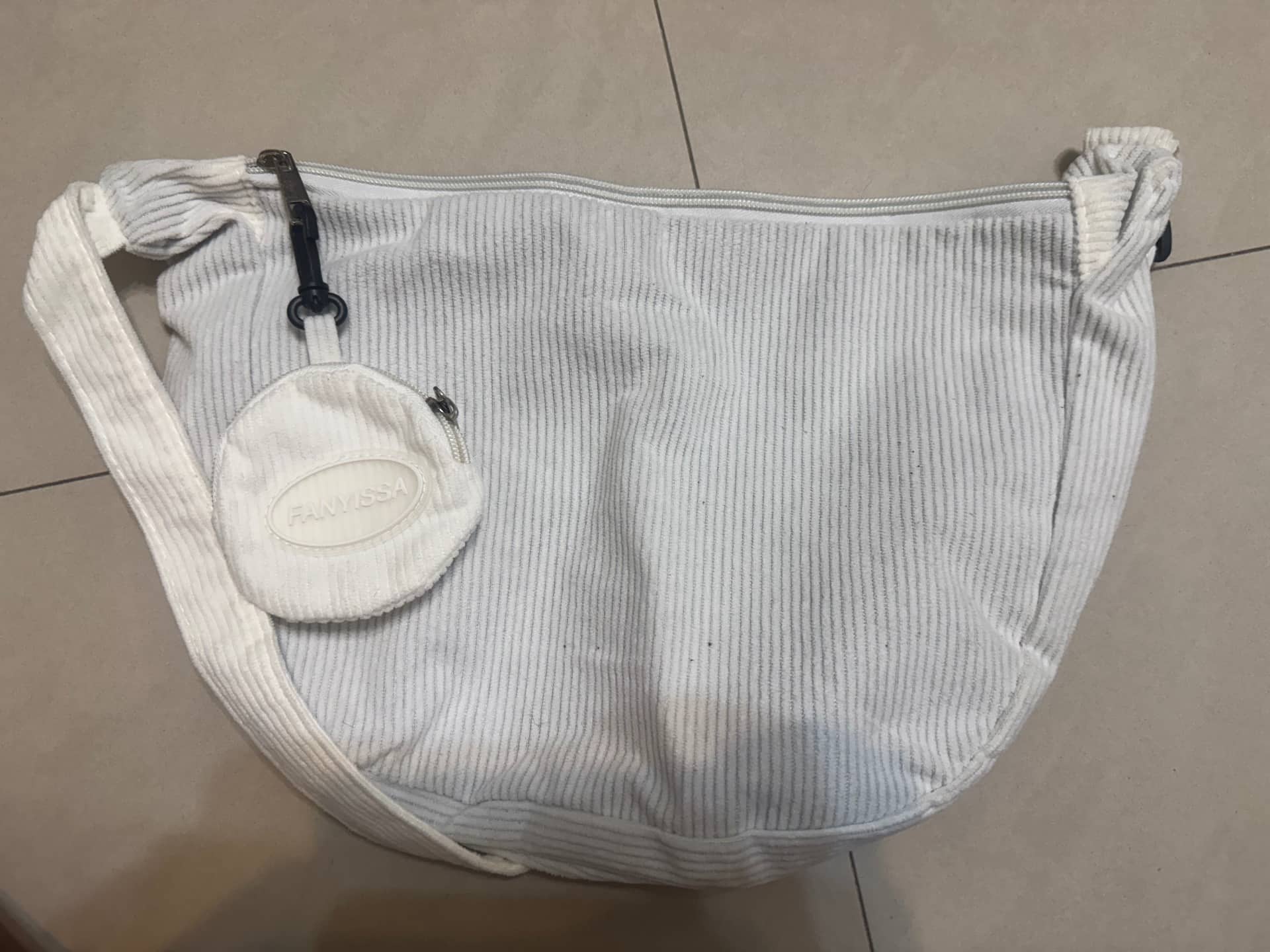 燈芯絨半月包附零錢包 單件