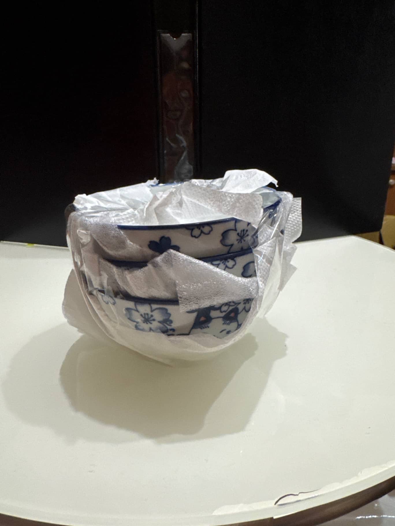 日式櫻花貓咪圖案陶瓷碗 3入組