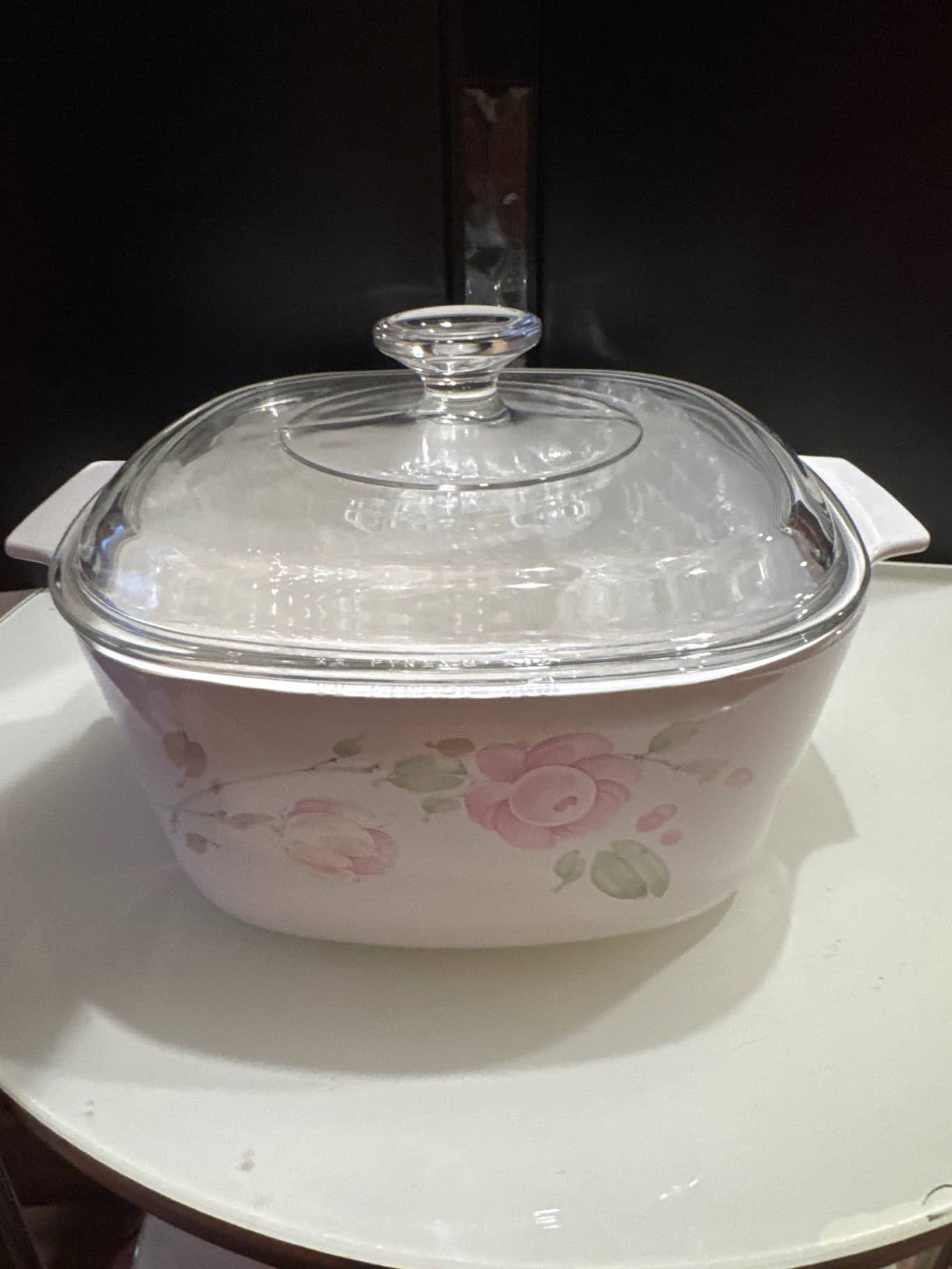 Pyrex 康寧餐具 復古花卉系列 玻璃燉鍋 1組