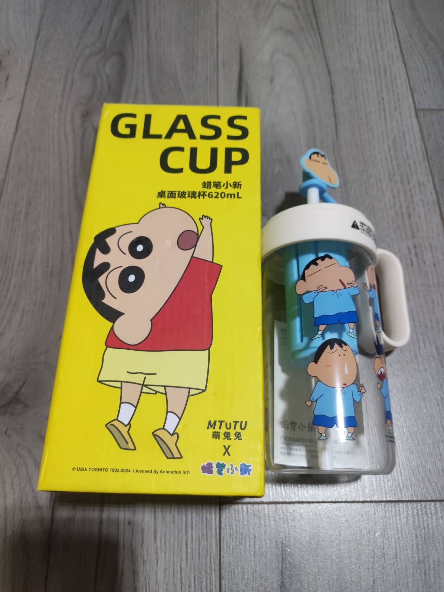 MTUTU 蠟筆小新 桌面玻璃杯 620ml 1組