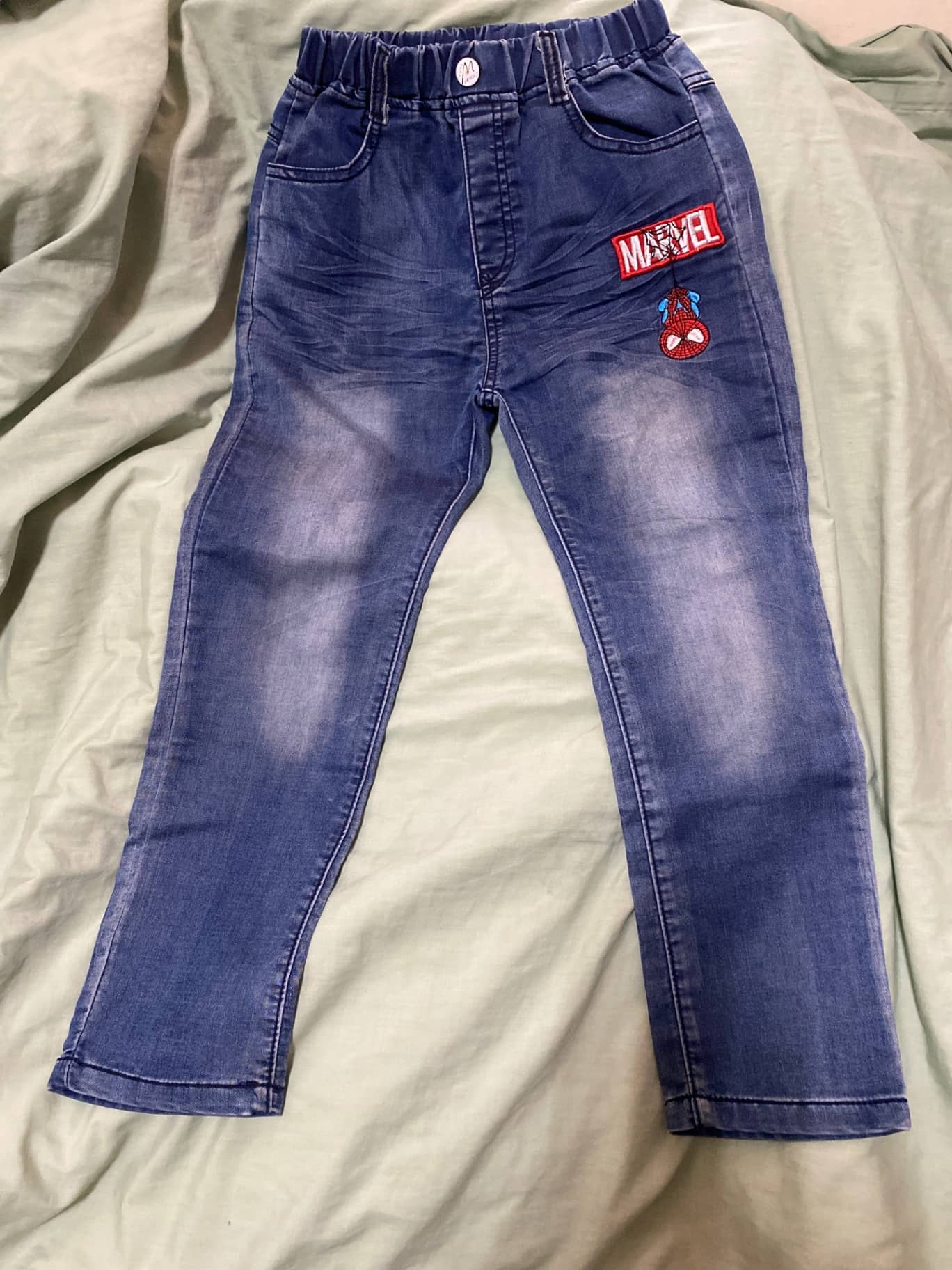 MARVEL 蜘蛛人造型兒童牛仔長褲 15號