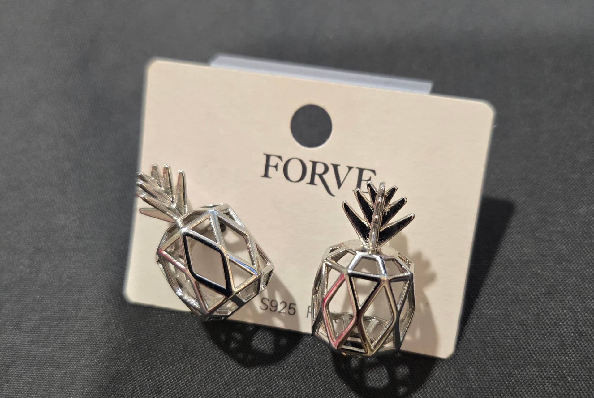 FORVE S925 銀質鳳梨造型耳環 1對