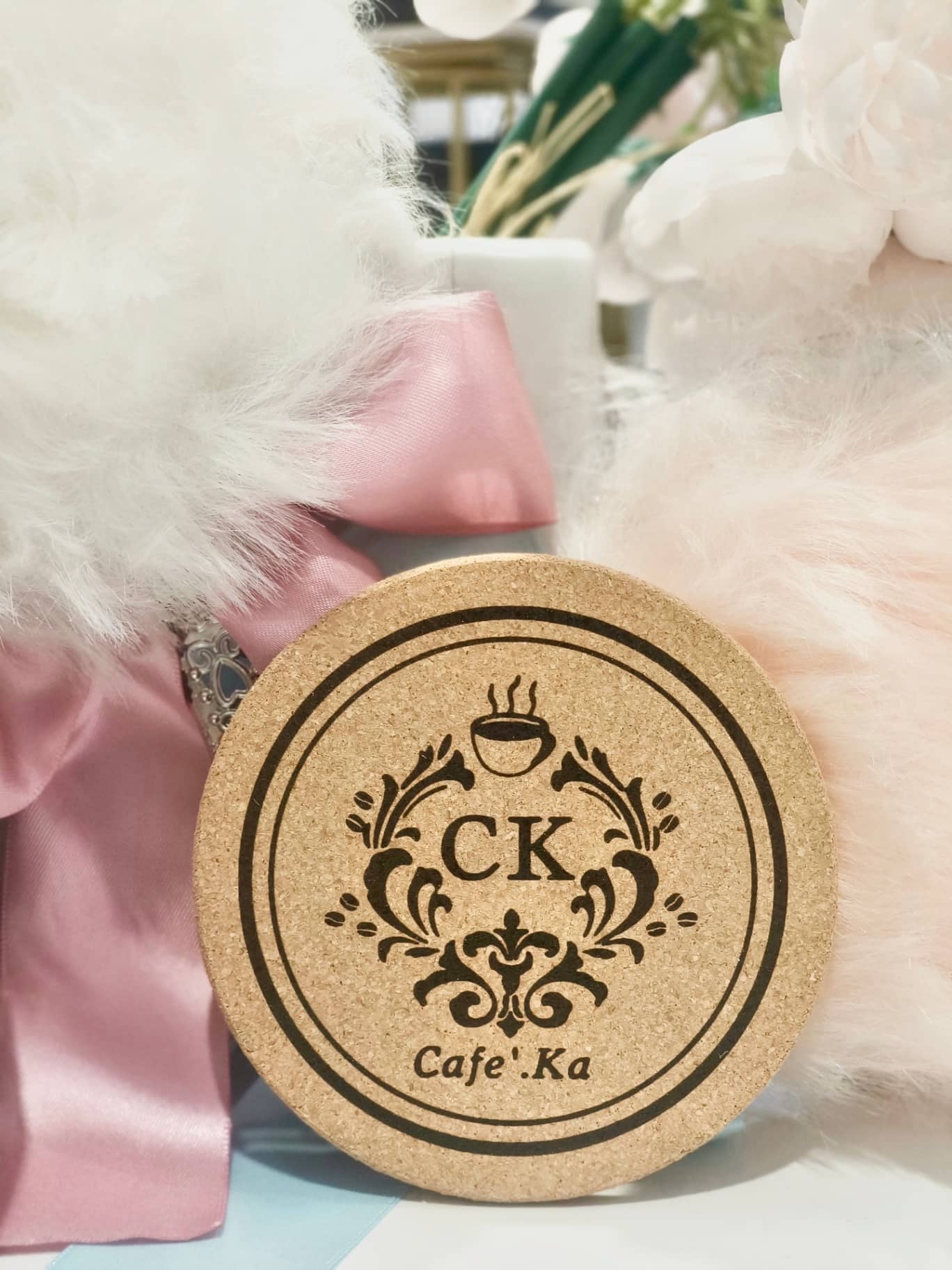 Cafe'.Ka 圓形軟木杯墊 單件