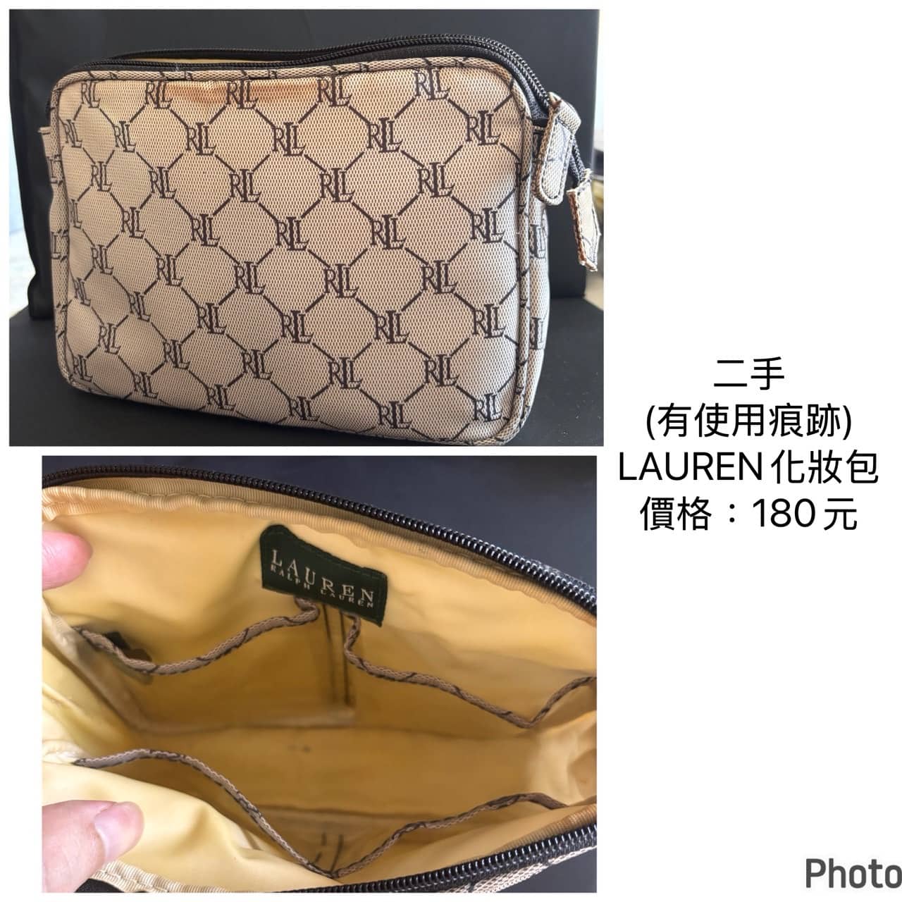 LAUREN Ralph Lauren 經典老花化妝包 單件