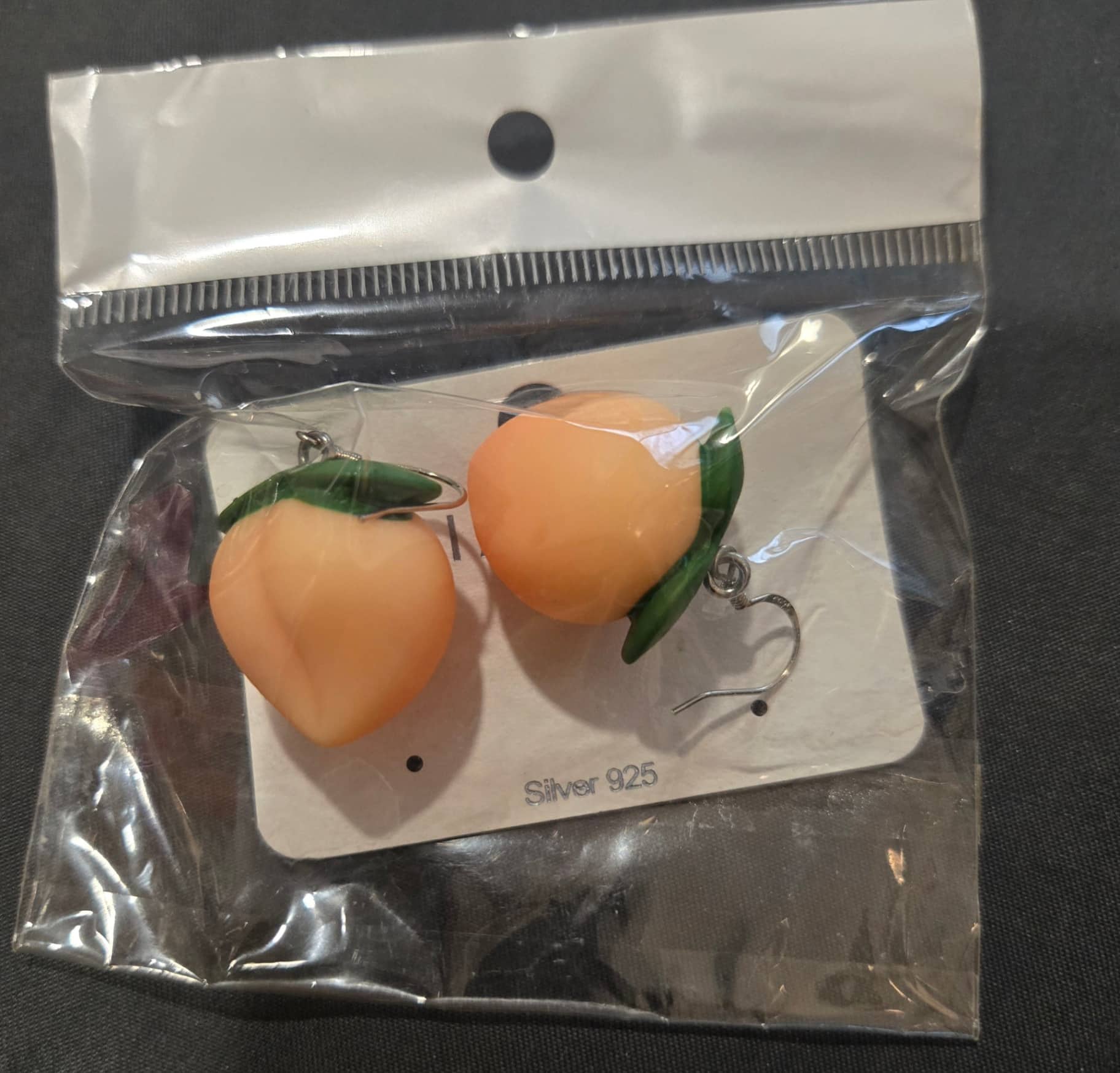 可愛水蜜桃造型 925銀耳環 1對