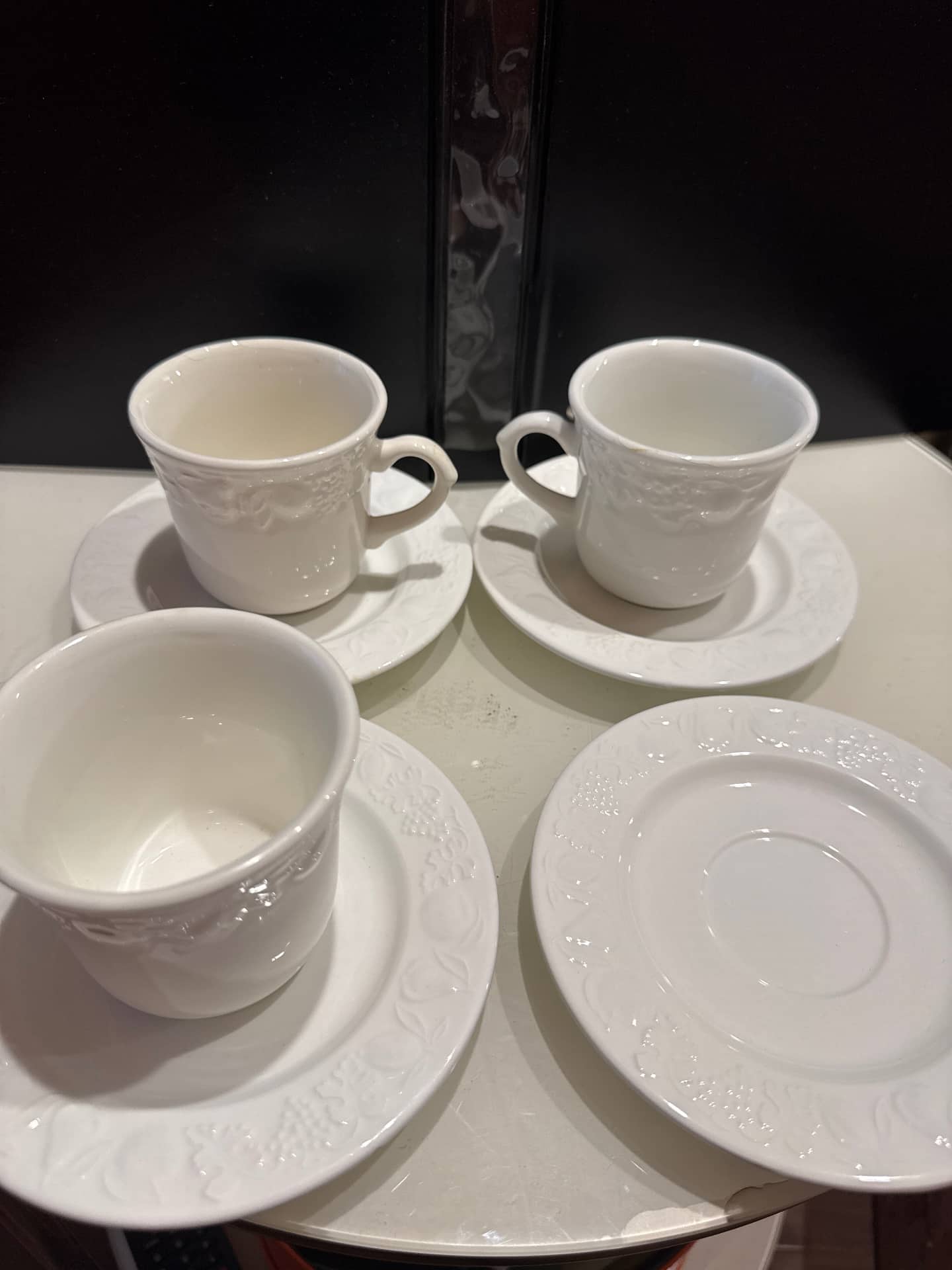 EGO 義大利製浮雕咖啡杯盤組 3杯+5盤