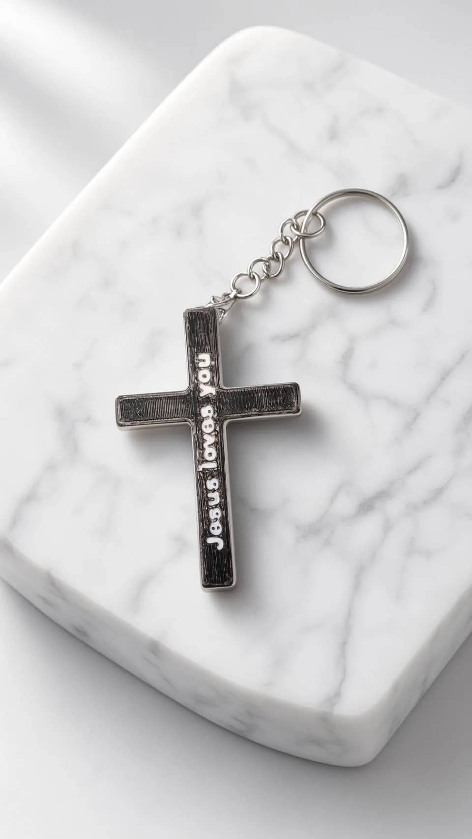 Jesus loves you 3D列印十字架鑰匙圈 單件